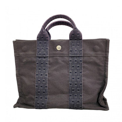 Hermes Tote Bag Her Line PM Canvas Gray Silver Hardware Women
