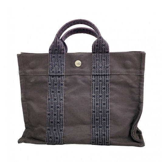 Hermes Tote Bag Her Line PM Canvas Gray Silver Hardware Women