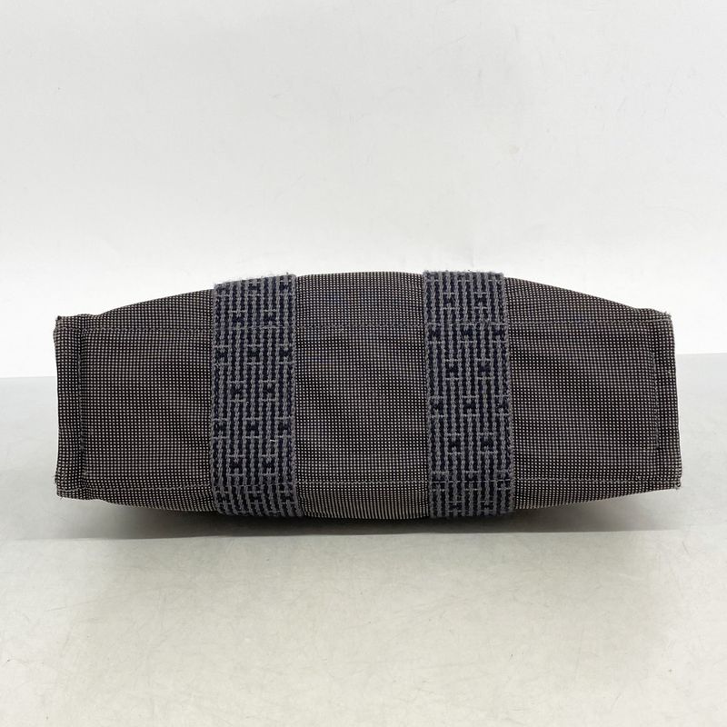 Hermes Tote Bag Her Line PM Canvas Gray Silver Hardware Women