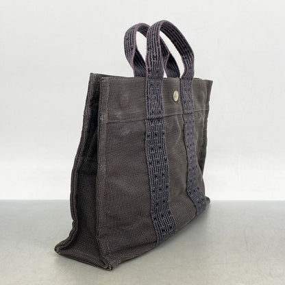Hermes Tote Bag Her Line PM Canvas Gray Silver Hardware Women