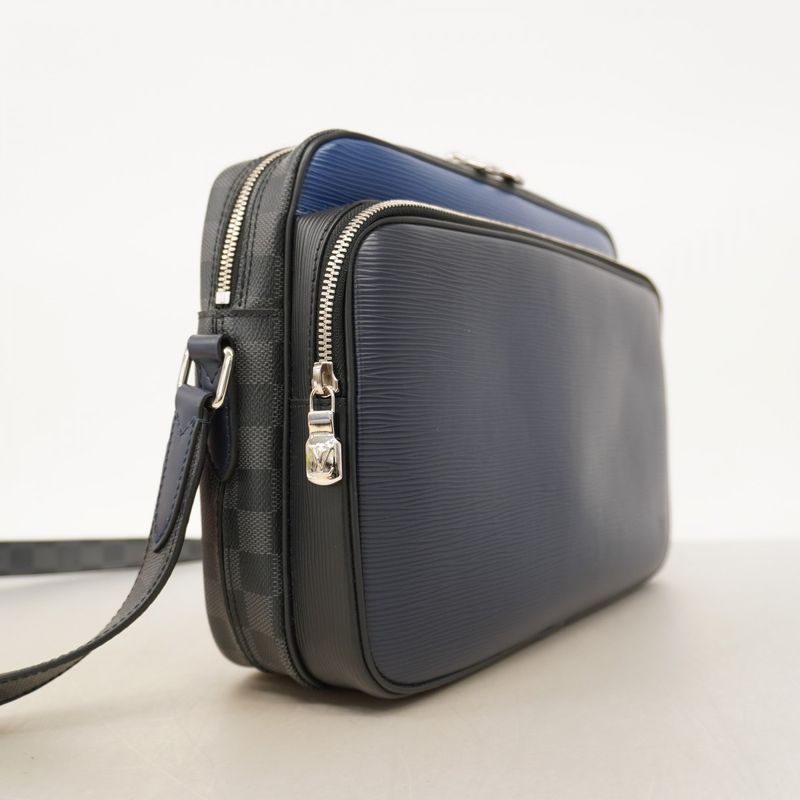 Louis Vuitton Epi Damier Graphite Nile NM M51466 Black Blue Men's Shoulder Bag
