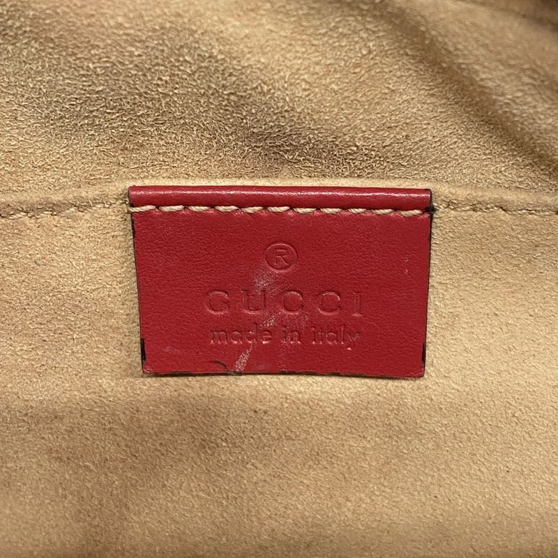Gucci Shoulder Bag GG Marmont 448065 Leather Red Gold Hardware Women