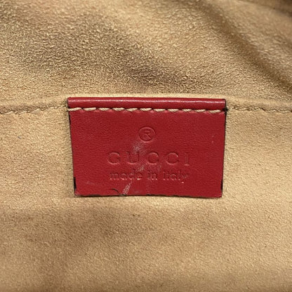 Gucci Shoulder Bag GG Marmont 448065 Leather Red Gold Hardware Women
