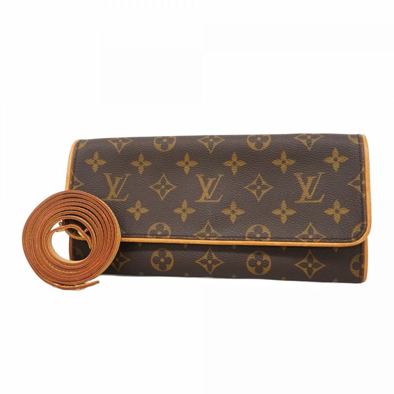 Louis Vuitton Shoulder Bag Monogram Pochette Twin GM M51852 Brown Ladies
