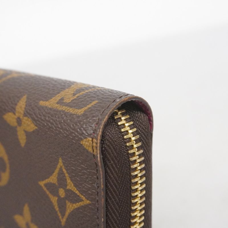 Louis Vuitton Long Wallet Monogram Zippy Wallet M41895 Brown Fuchsia Women