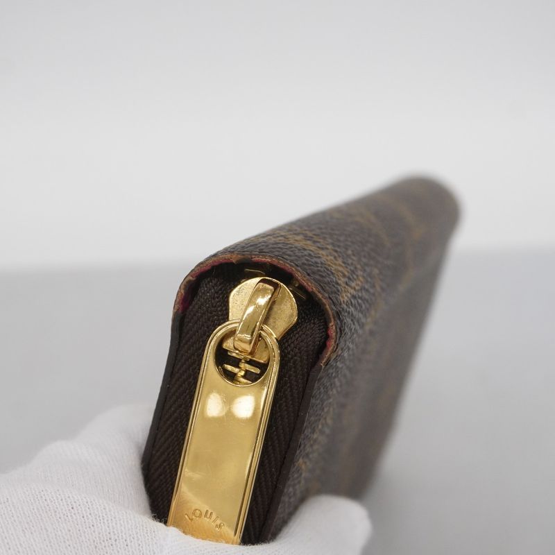 Louis Vuitton Long Wallet Monogram Zippy Wallet M41895 Brown Fuchsia Women