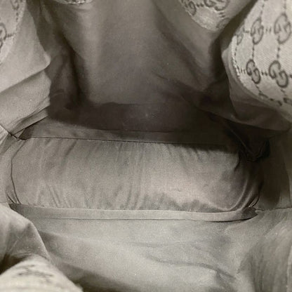 Gucci Tote Bag GG Canvas 101920 Canvas Black Silver Hardware Women's