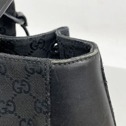 Gucci Tote Bag GG Canvas 101920 Canvas Black Silver Hardware Women's