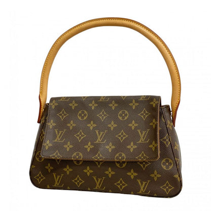 Louis Vuitton Shoulder Bag Monogram Mini Looping M51147 Brown Ladies