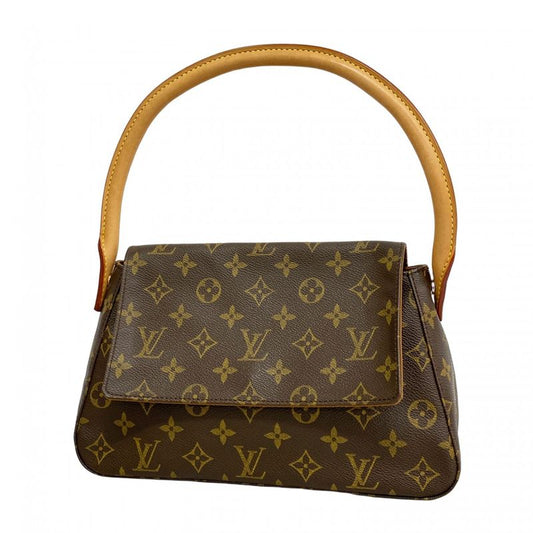 Louis Vuitton Shoulder Bag Monogram Mini Looping M51147 Brown Ladies