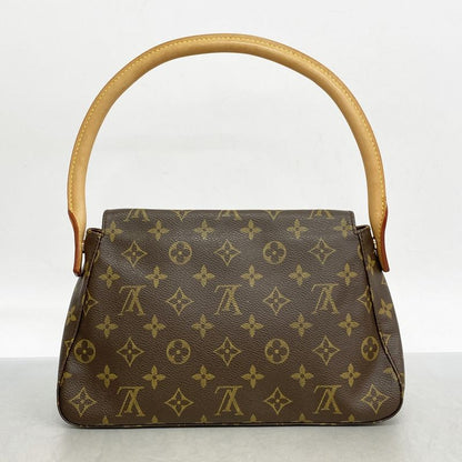 Louis Vuitton Shoulder Bag Monogram Mini Looping M51147 Brown Ladies
