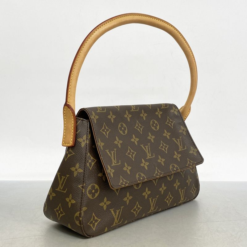 Louis Vuitton Shoulder Bag Monogram Mini Looping M51147 Brown Ladies