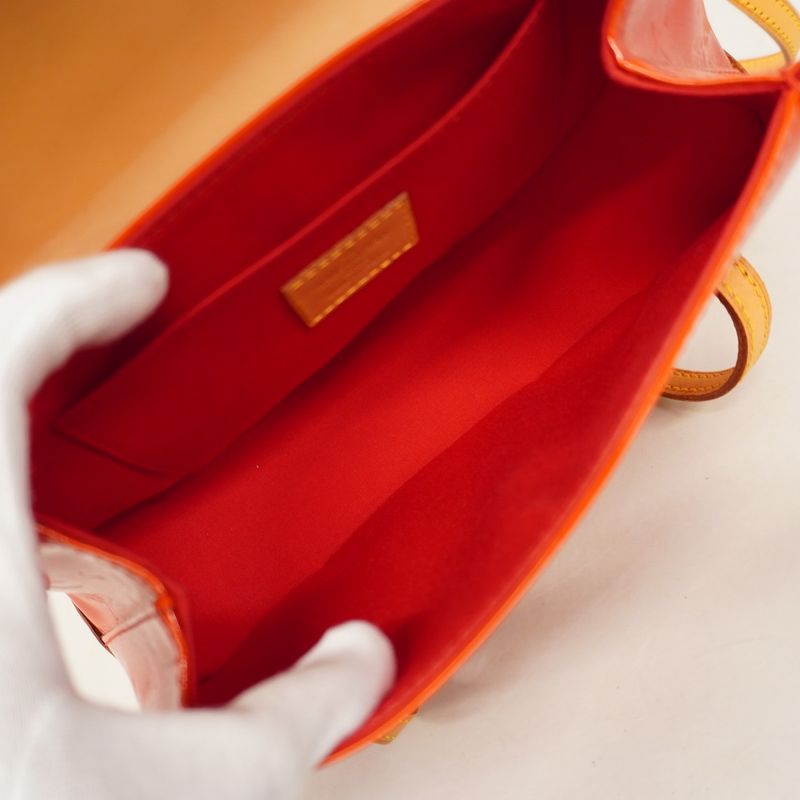 Louis Vuitton Shoulder Bag Vernis Biscayne Bay PM M91291 Rouge Women's