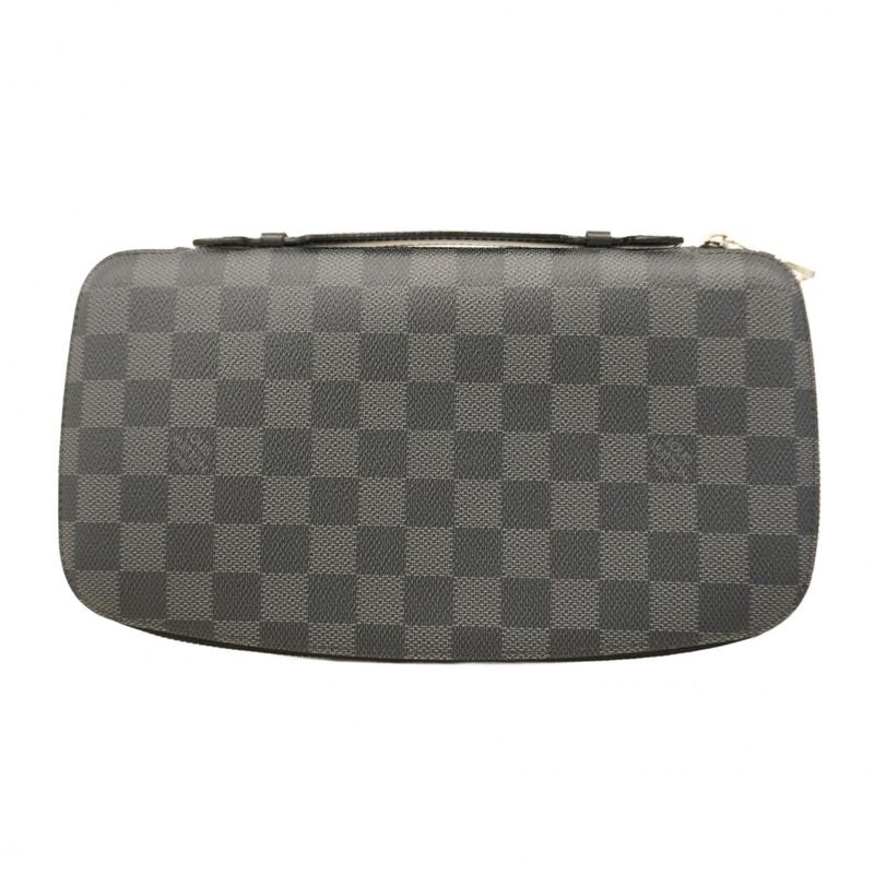 Louis Vuitton Long Wallet Damier Graphite Zippy XL N41503 Black Gray Men's