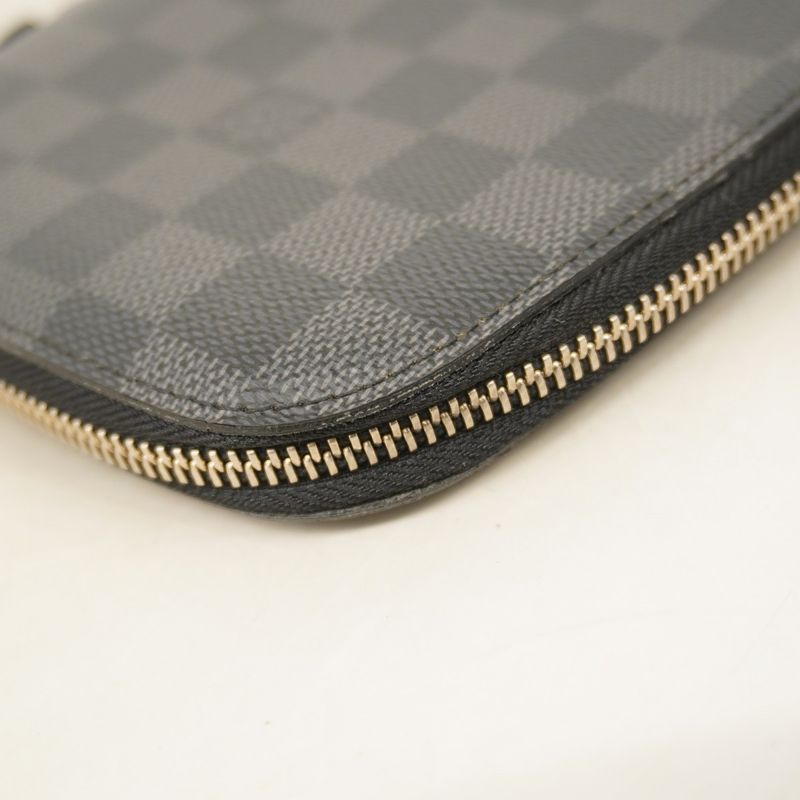Louis Vuitton Long Wallet Damier Graphite Zippy XL N41503 Black Gray Men's