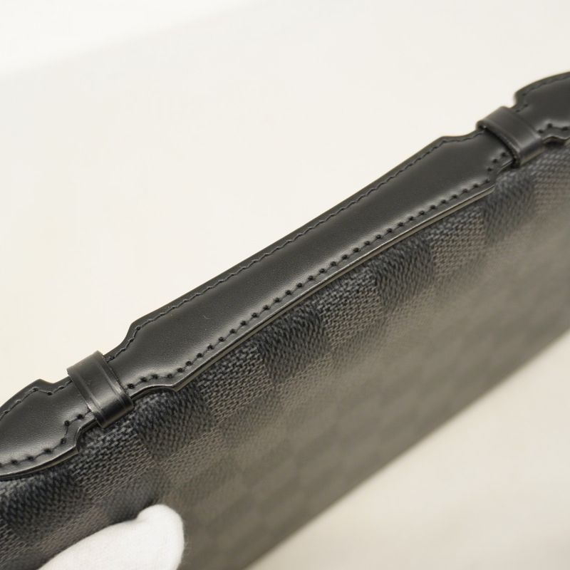 Louis Vuitton Long Wallet Damier Graphite Zippy XL N41503 Black Gray Men's