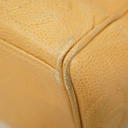 Chanel Shoulder Bag Triple Coco Caviar Skin Beige Gold Hardware Women