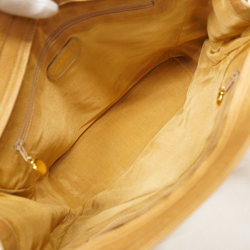 Chanel Shoulder Bag Triple Coco Caviar Skin Beige Gold Hardware Women