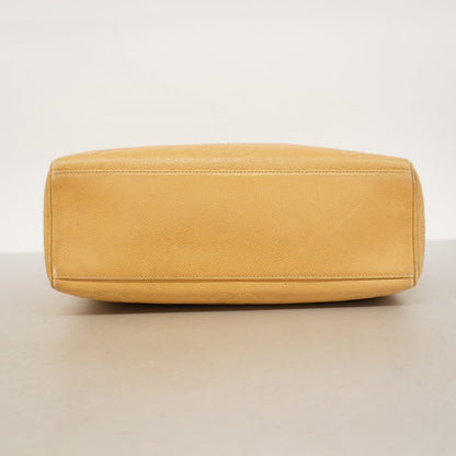 Chanel Shoulder Bag Triple Coco Caviar Skin Beige Gold Hardware Women