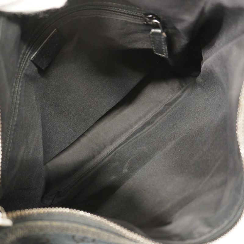 Gucci Shoulder Bag GG Canvas 131211 Canvas Black Silver Hardware Women