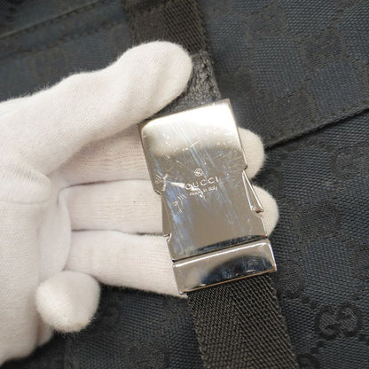 Gucci Shoulder Bag GG Canvas 131211 Canvas Black Silver Hardware Women