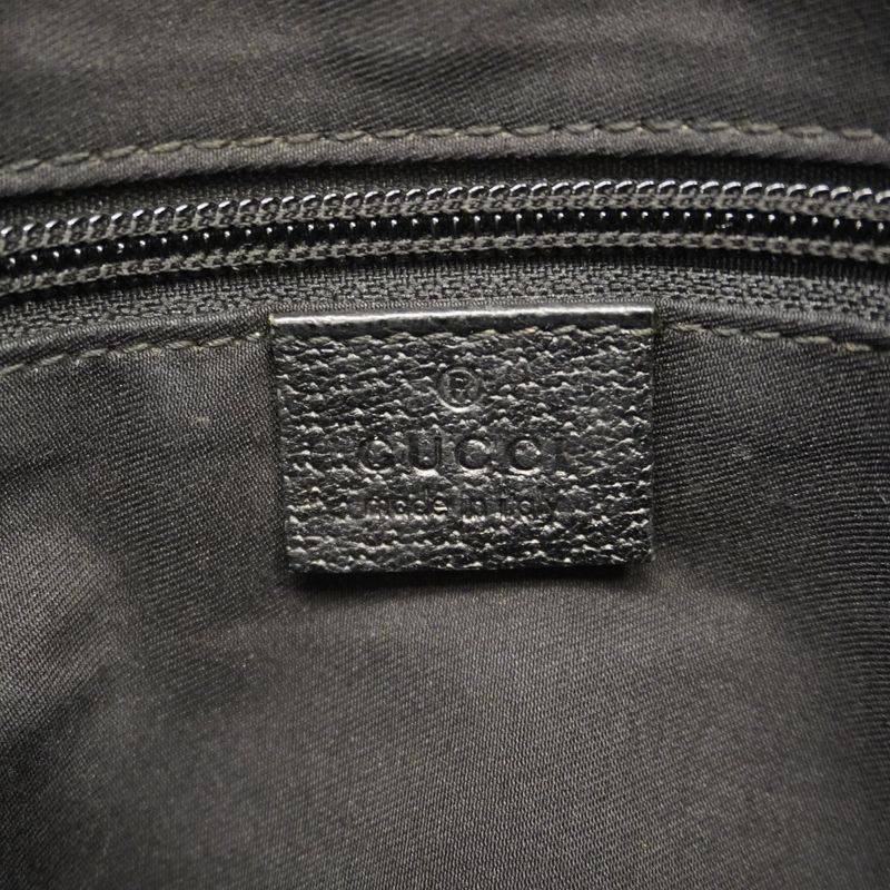 Gucci Shoulder Bag GG Canvas 131211 Canvas Black Silver Hardware Women