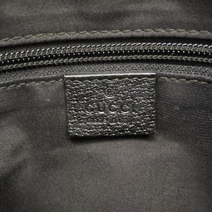 Gucci Shoulder Bag GG Canvas 131211 Canvas Black Silver Hardware Women