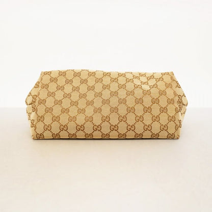 Gucci Tote Bag GG Canvas 211976 Canvas Beige Black Chien Pan Gold Hardware