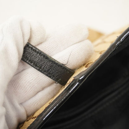 Gucci Tote Bag GG Canvas 211976 Canvas Beige Black Chien Pan Gold Hardware