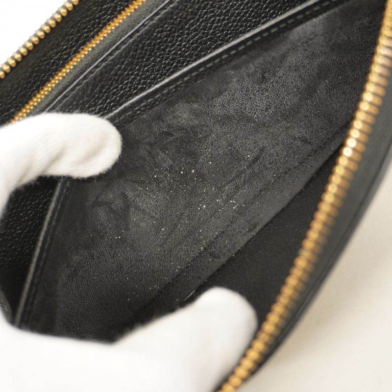 Louis Vuitton Monogram Empreinte Zippy Wallet M60571 Noir Black Ladies