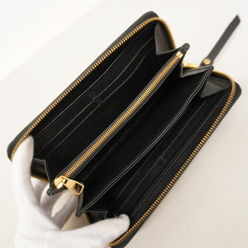 Louis Vuitton Monogram Empreinte Zippy Wallet M60571 Noir Black Ladies
