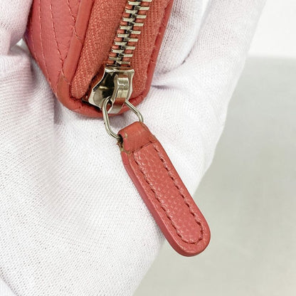 Chanel Long Wallet V-stitched Caviar Skin Pink Silver Hardware Women