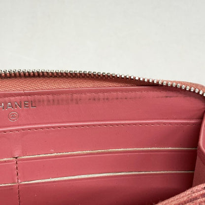 Chanel Long Wallet V-stitched Caviar Skin Pink Silver Hardware Women