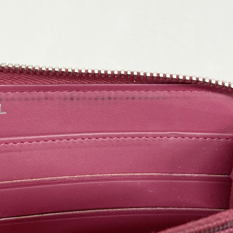 Chanel Long Wallet Brilliant Patent Leather Red Silver Hardware Women