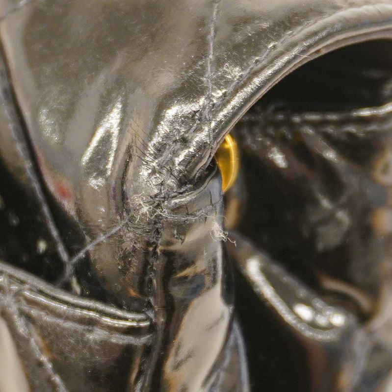 Chanel Shoulder Bag Deca Matelasse Patent Leather Black Gold Hardware Women