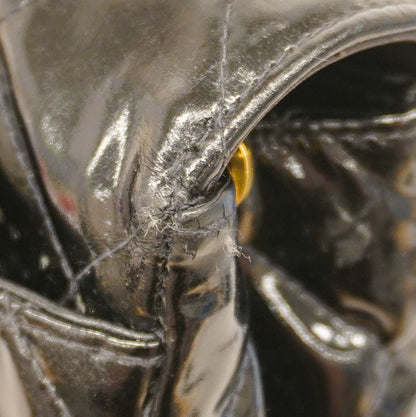 Chanel Shoulder Bag Deca Matelasse Patent Leather Black Gold Hardware Women