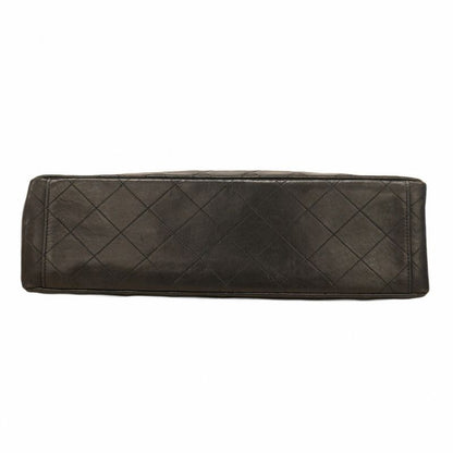 Chanel Shoulder Bag Deka Matelasse Lambskin Black Gold Hardware Women