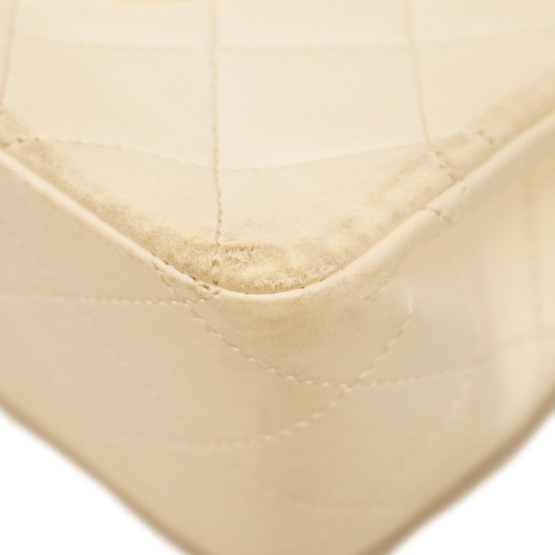 Chanel Shoulder Bag Matelasse Lambskin Ivory Gold Hardware Women