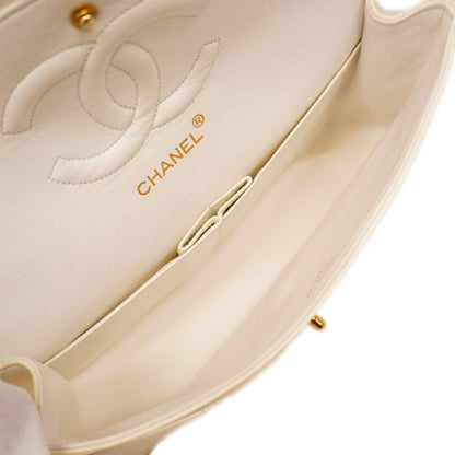 Chanel Shoulder Bag Matelasse Lambskin Ivory Gold Hardware Women
