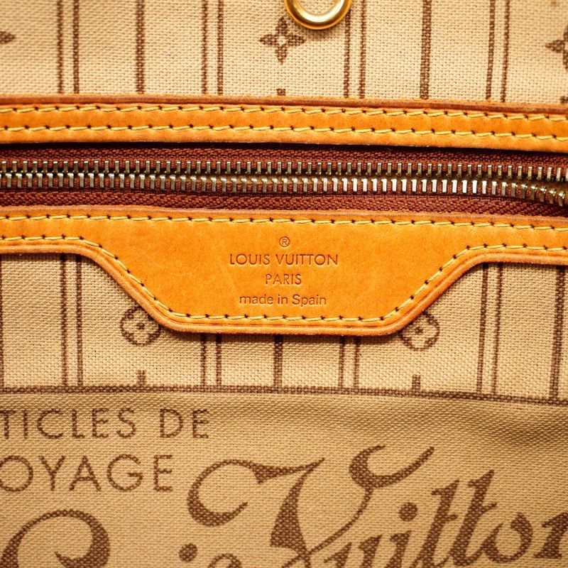 Louis Vuitton Tote Bag Monogram Neverfull MM M40156 Brown Gold Hardware Women