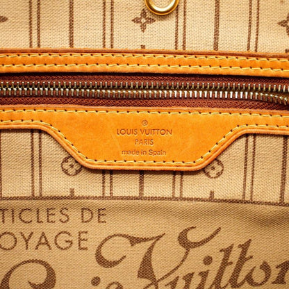 Louis Vuitton Tote Bag Monogram Neverfull MM M40156 Brown Gold Hardware Women