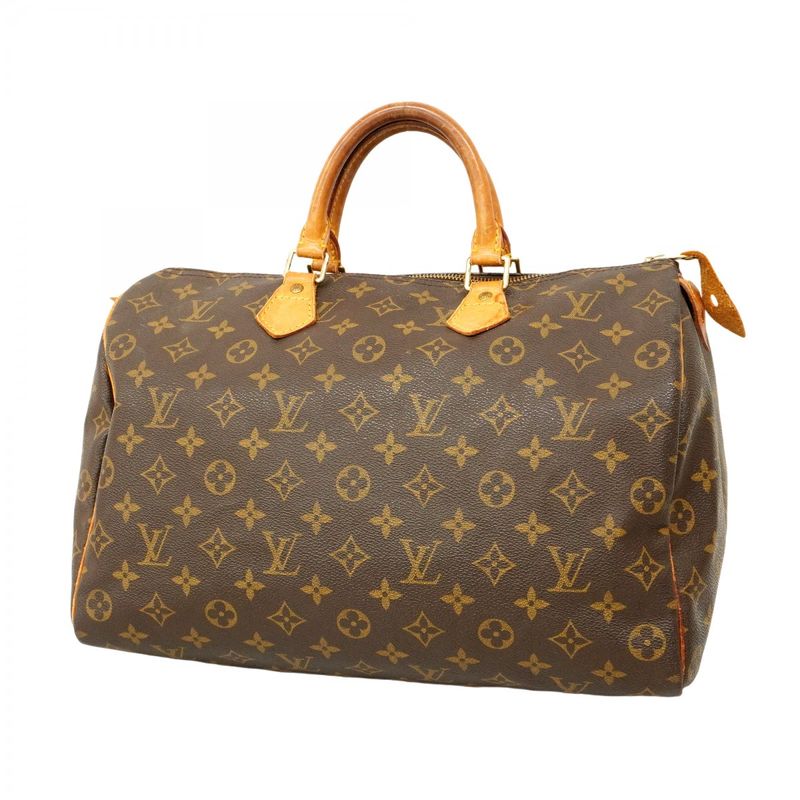 Louis Vuitton Handbag Monogram Speedy 35 M41107 Brown Gold Hardware Women