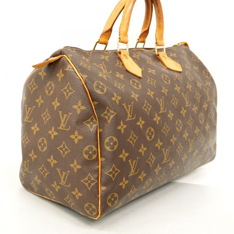 Louis Vuitton Handbag Monogram Speedy 35 M41107 Brown Gold Hardware Women