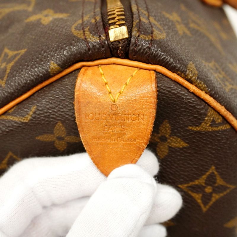 Louis Vuitton Handbag Monogram Speedy 35 M41107 Brown Gold Hardware Women