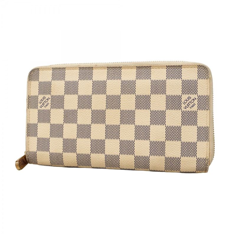 Louis Vuitton Damier Azure Zippy Organizer N60012 White Ladies