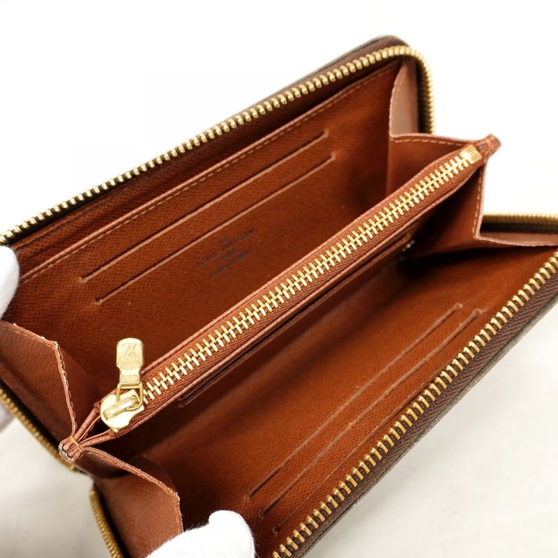 Louis Vuitton Long Wallet Monogram Zippy Compact Wallet NM M61440 Brown Men