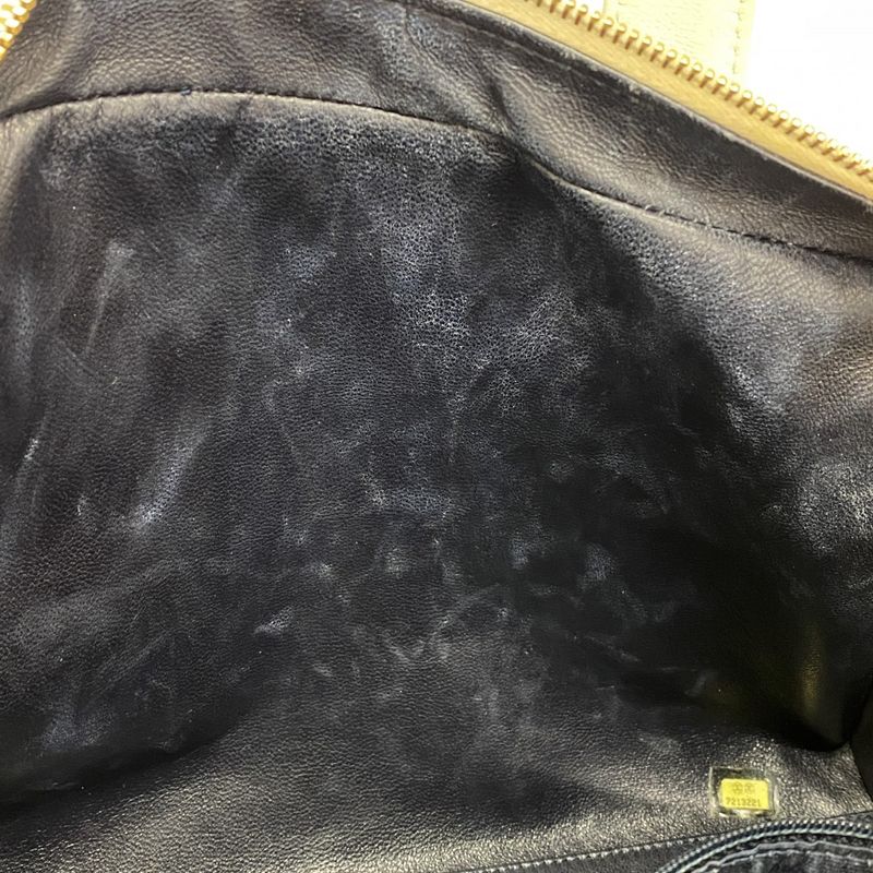 Chanel Handbag Canvas Patent Leather Navy Ivory Gold Hardware Women