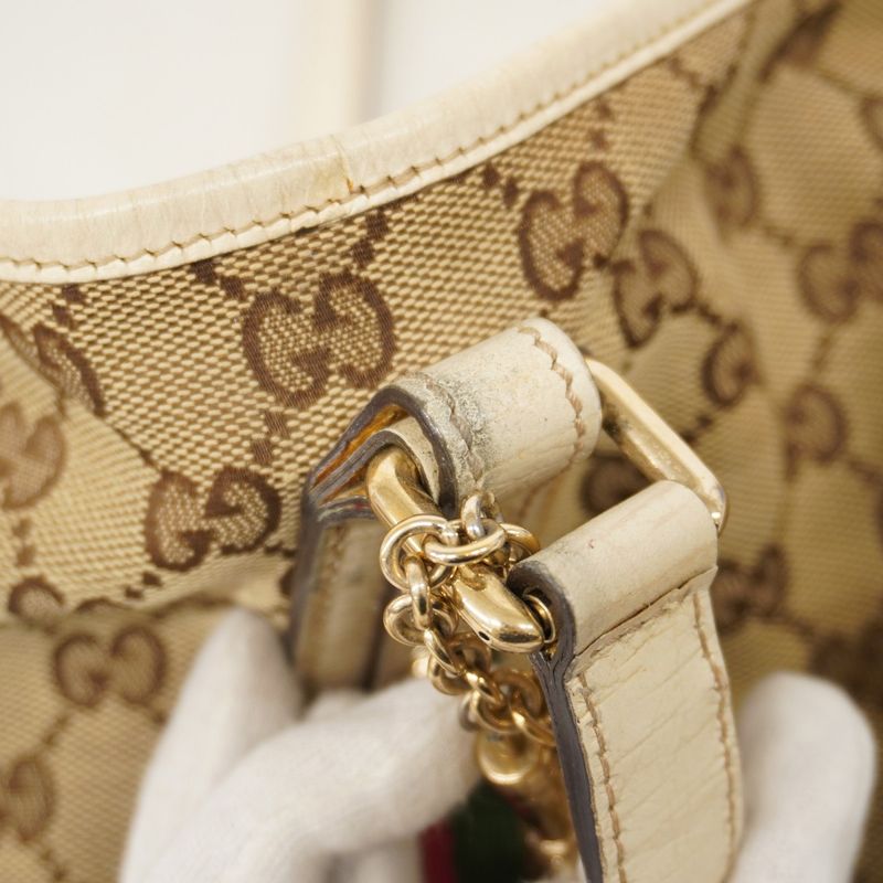 Gucci Tote Bag GG Canvas/sherry Line 137396 Canvas Beige White Chien Pan Gold