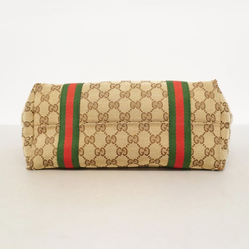Gucci Tote Bag GG Canvas/sherry Line 137396 Canvas Beige White Chien Pan Gold
