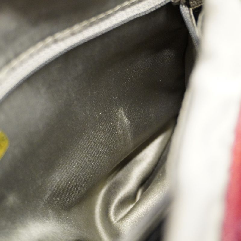 Chanel Shoulder Bag Leather Bordeaux Silver Hardware Women